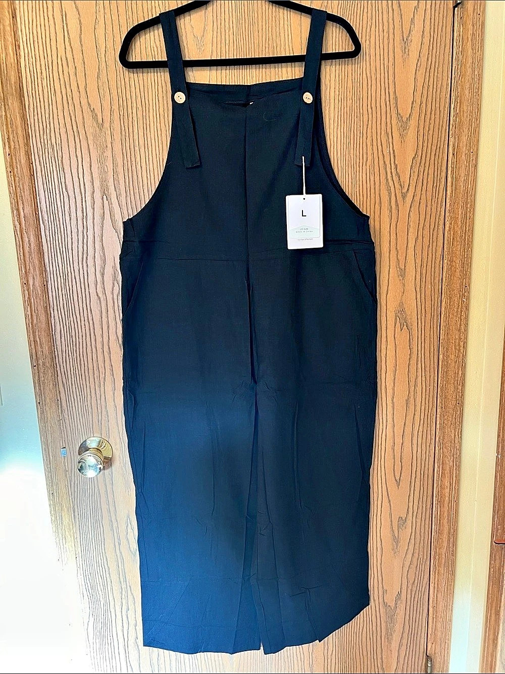 Women’s Fashion Black Overalls Size Large NWT